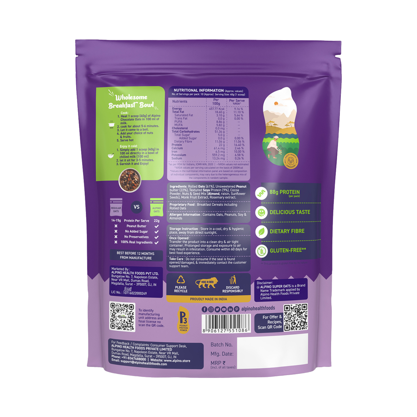 Alpino Super Oats Chocolate - 400g