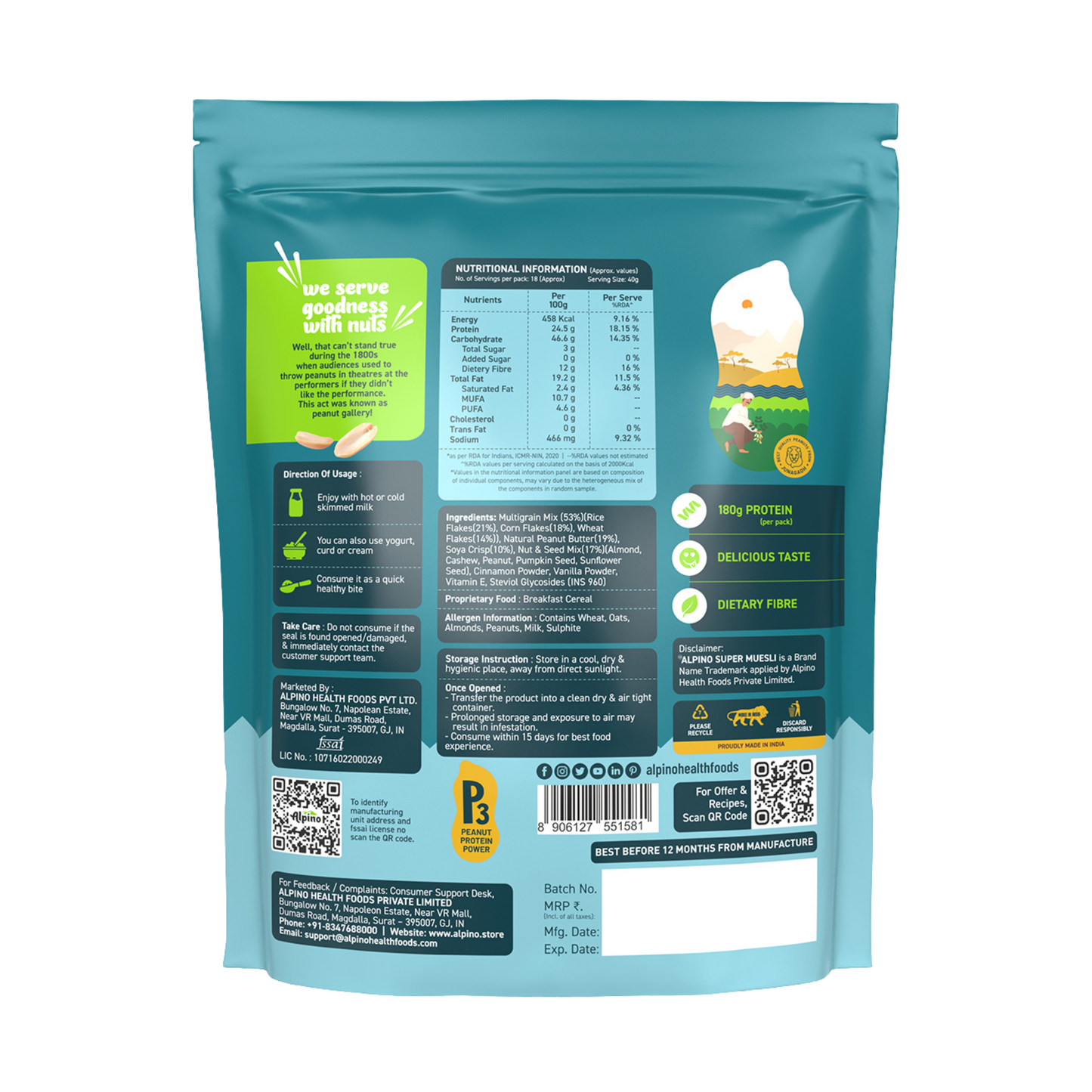 Alpino Super Muesli Cinnamon - 750g