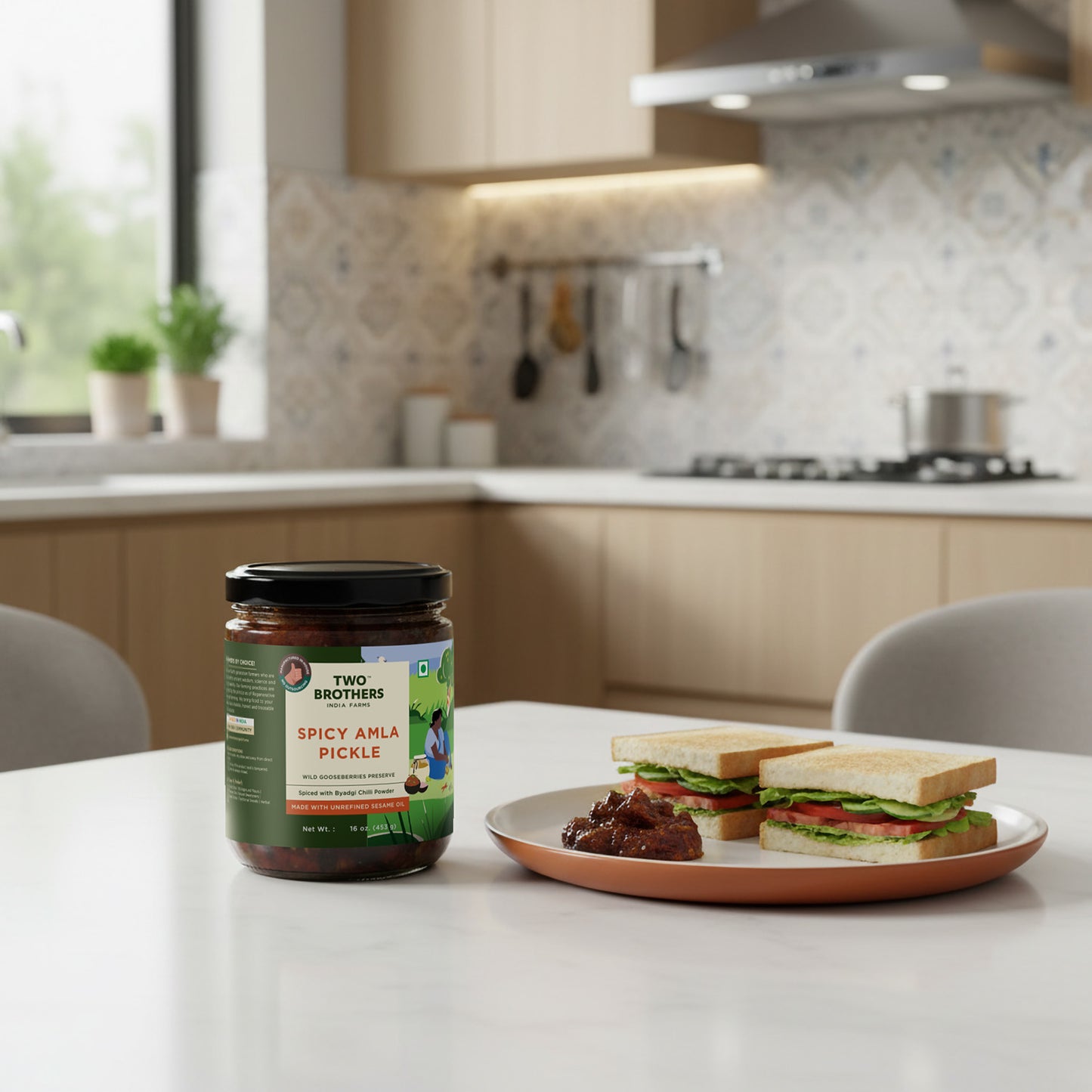 Two Brothers Spicy Amla Pickle - 453g