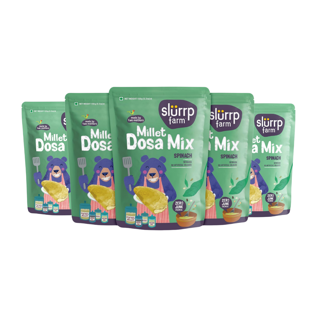 Slurrp Farm Spinach Multigrain Millet Dosa Mix - 150g