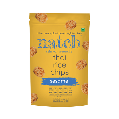 Natch Thai Rice Chips Sesame - 100g