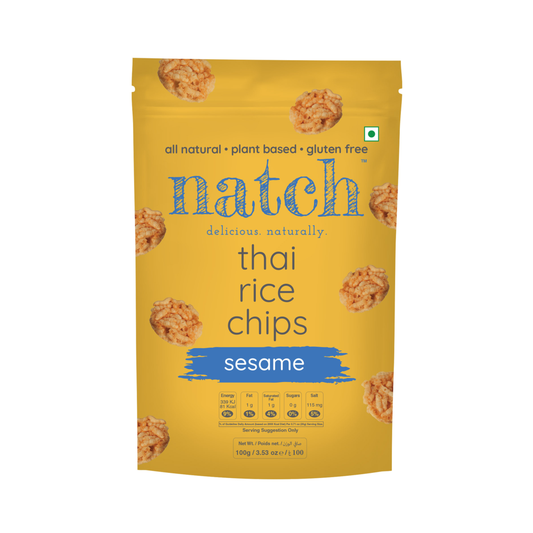 Natch Thai Rice Chips Sesame - 100g