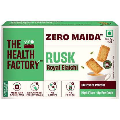 The Health Factory Zero Maida Rusk Royal Elaichi snack 