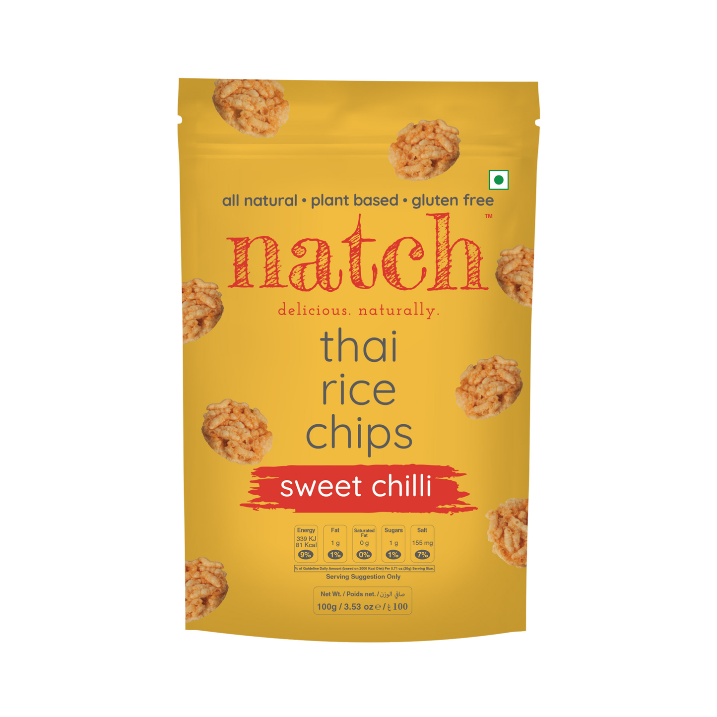 Natch Thai Rice Chips - Sweet Chilli - 100g