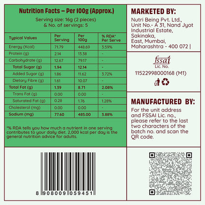 A Nutrition Facts label for Nutri Beingt Pvt. Ltd.