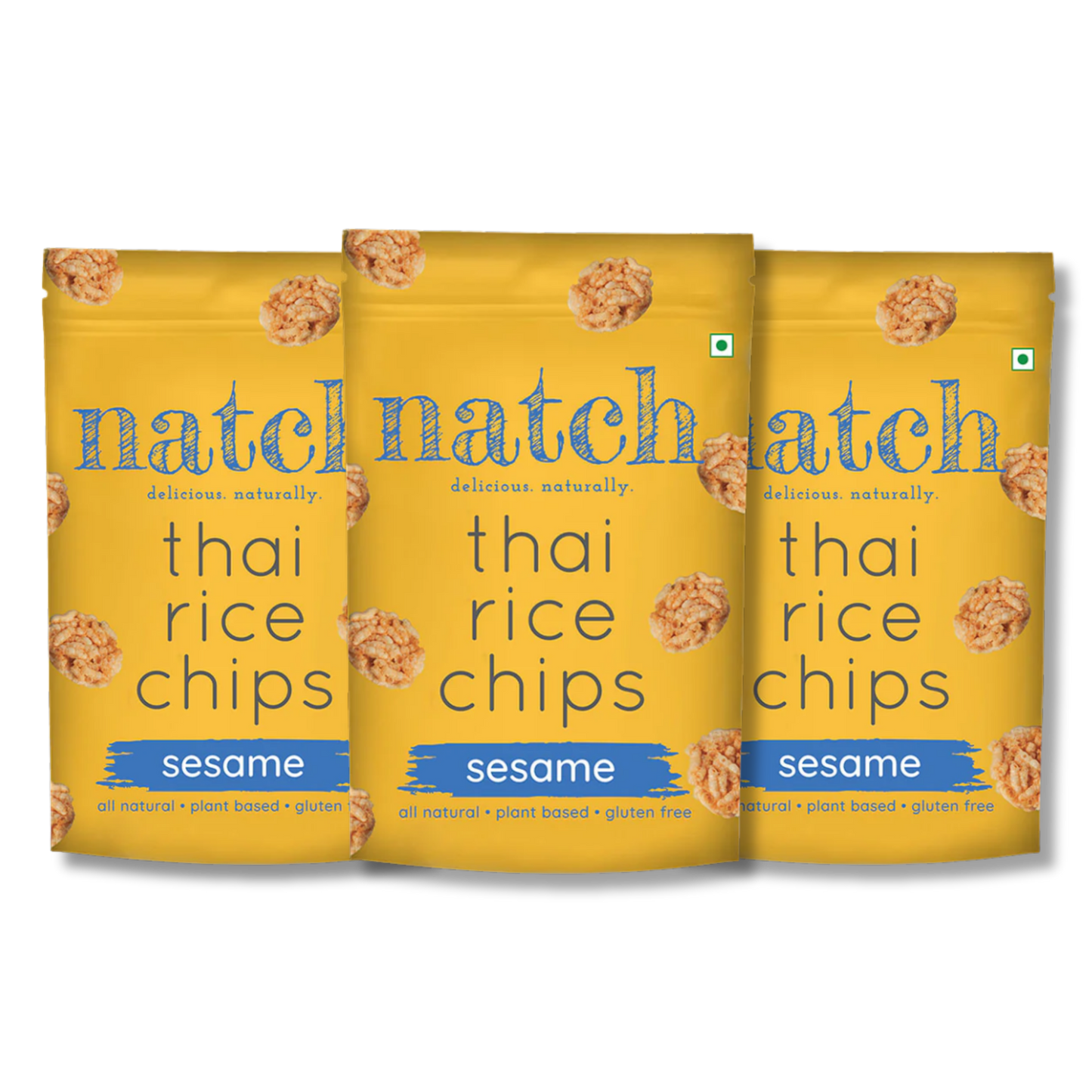 Natch Thai Rice Chips Sesame - 100g