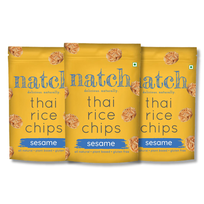 Natch Thai Rice Chips Sesame - 100g