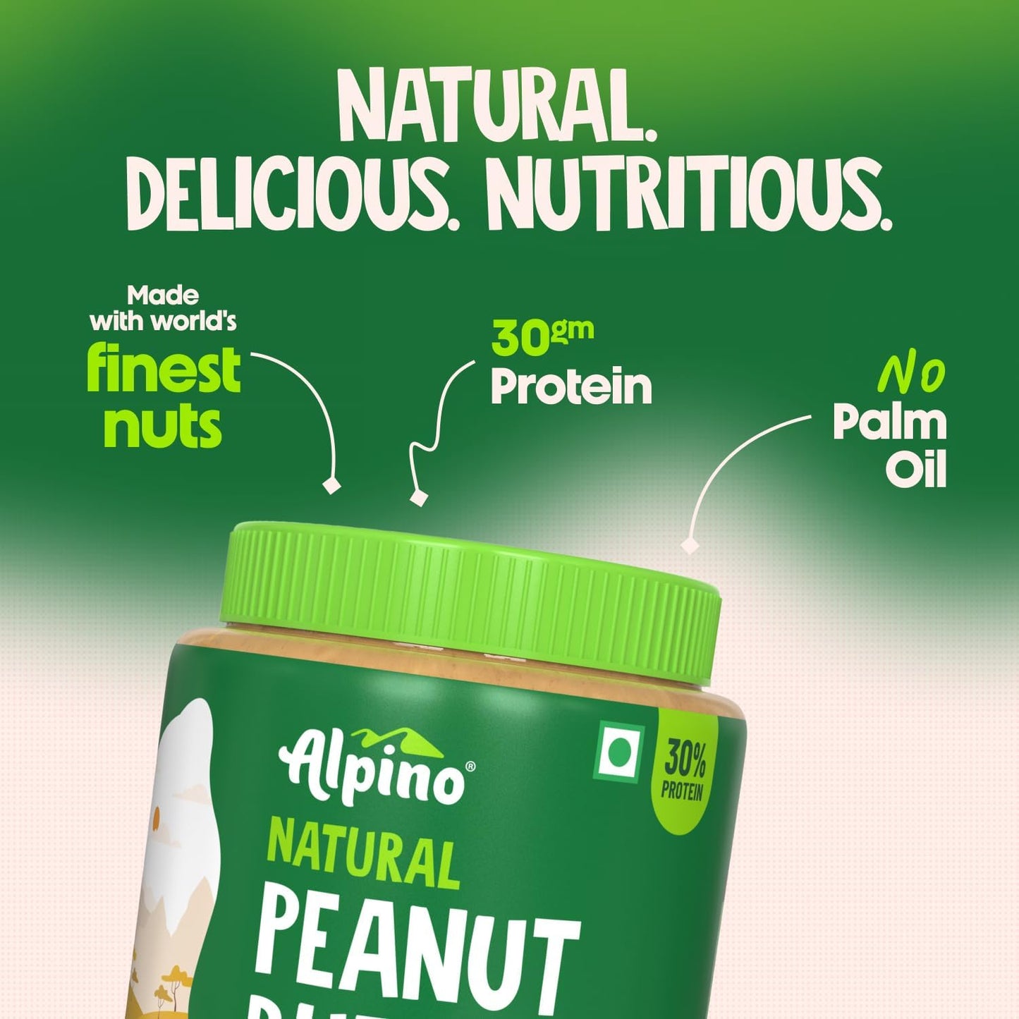 Alpino Natural Peanut Butter Smooth - 400g