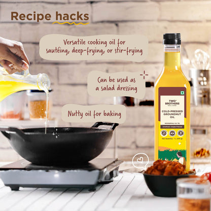 Two Brothers Cold Pressed Groundnut Oil Tin Can | 5L