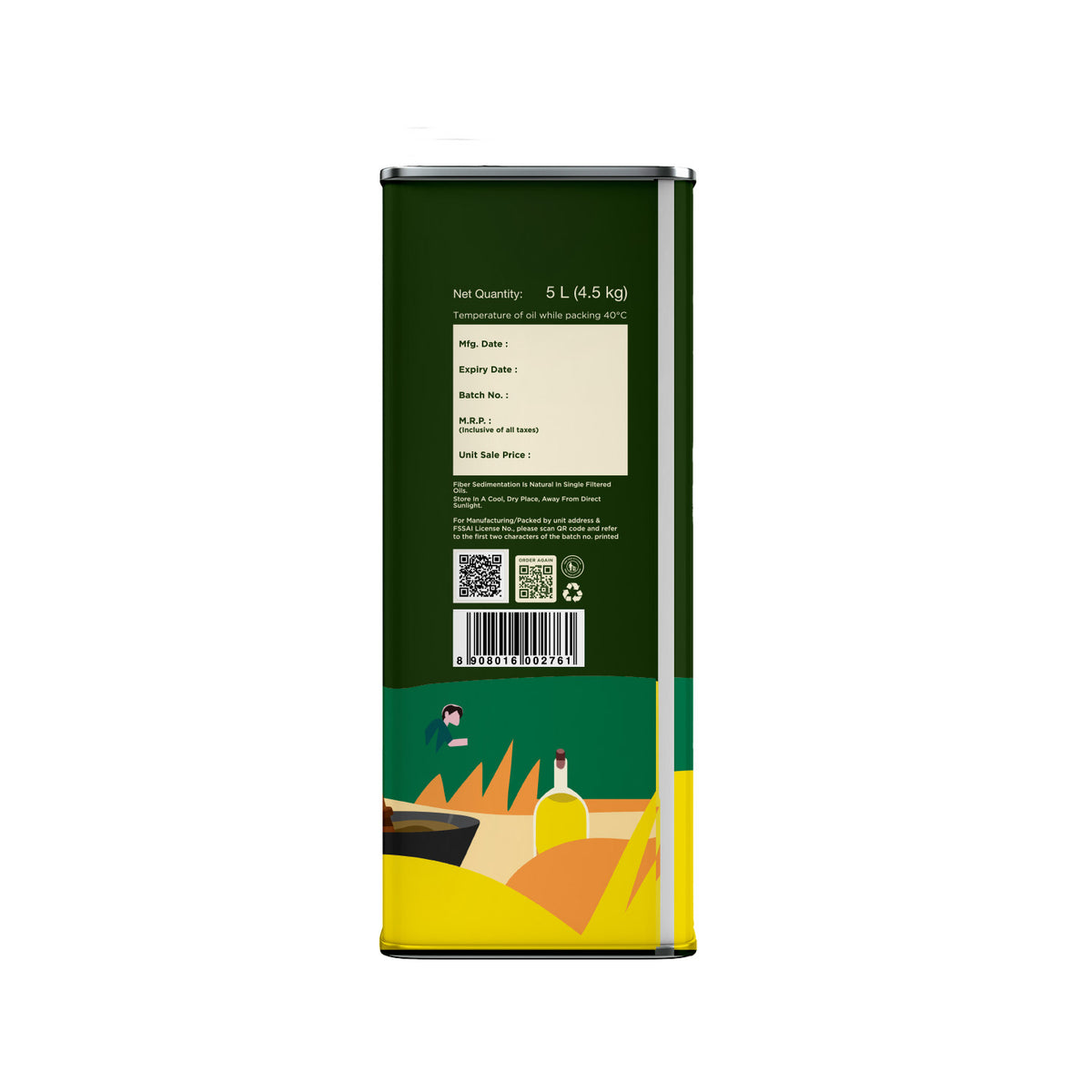 Two Brothers Cold Pressed Groundnut Oil Tin Can | 5L