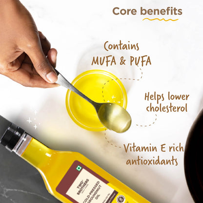 Two Brothers Cold Pressed Groundnut Oil Tin Can | 5L