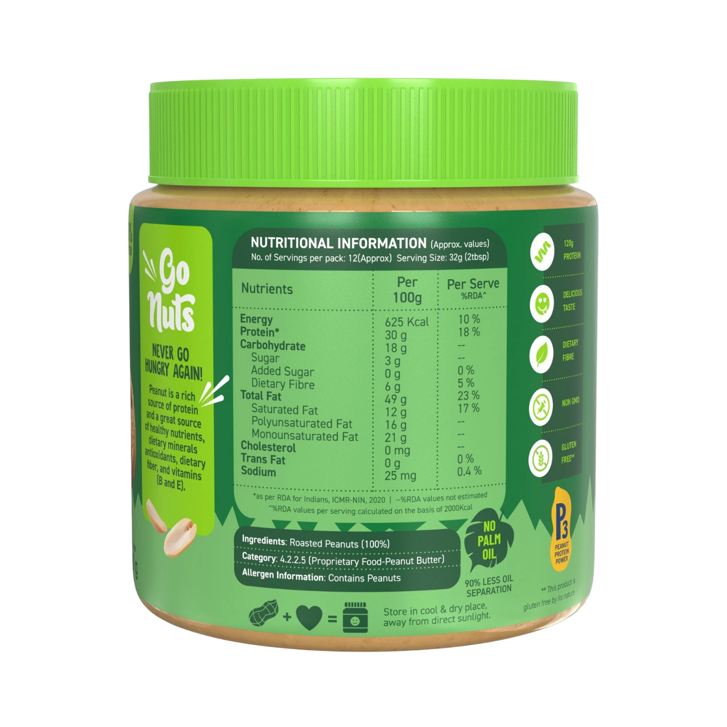 Alpino Natural Peanut Butter Crunch - 400g