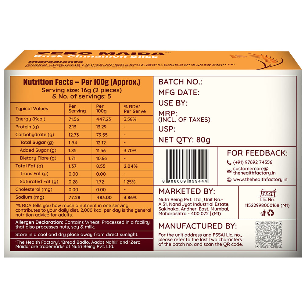 Cinnamon Bliss Rusk 80g