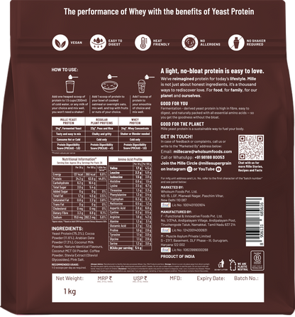 Mille Dark Chocolate Protein Powder | 1Kg