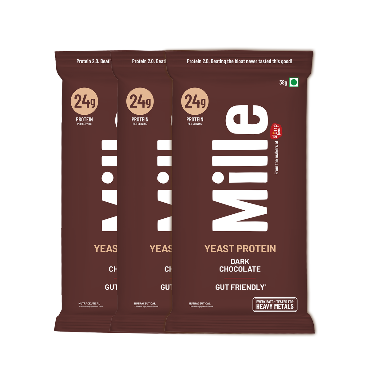 Mille Yeast Protein Dark Chocolate Single Serve | 3 x 38g
