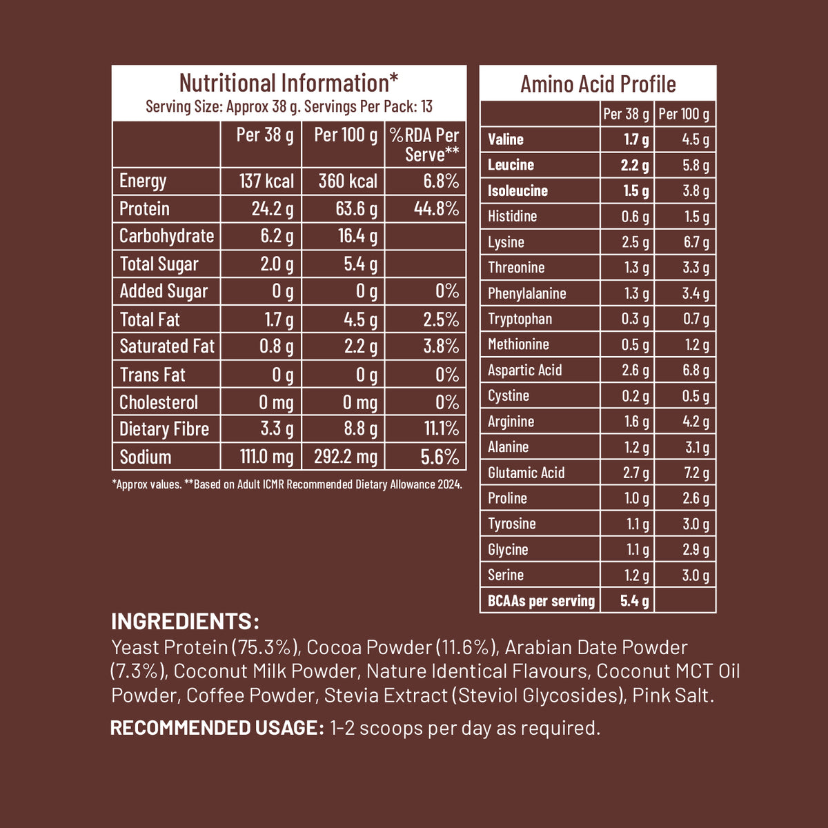 Mille Yeast Protein Dark Chocolate Single Serve | 3 x 38g