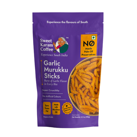 Sweet Karam Coffee Garlic Muruku Sticks - 180g