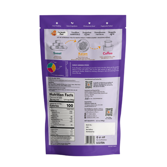 Sweet Karam Coffee Garlic Muruku Sticks - 180g