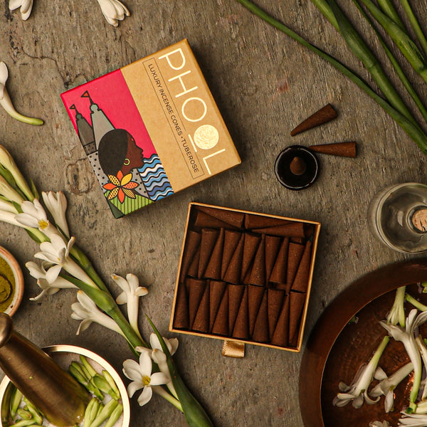 Phool Incense Cones – Tube Rose