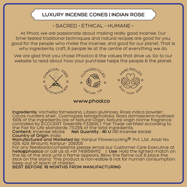 Phool Incense Cones – Indian Rose