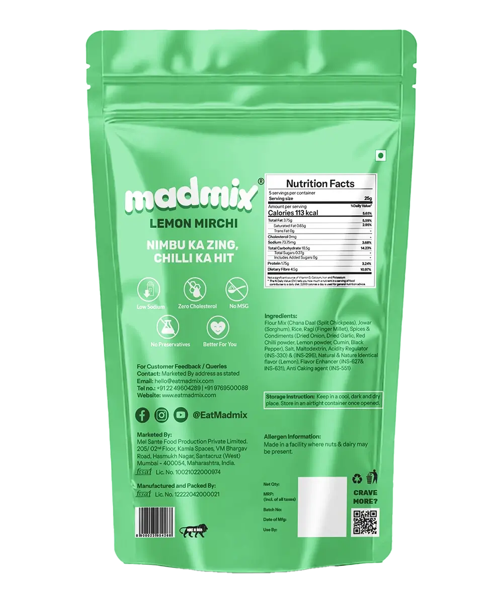 Madmix Millet Bhujia Lemon Mirchi Blast - 125g