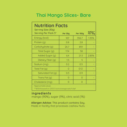 Natch Thai Mango Slices Bare - 150g