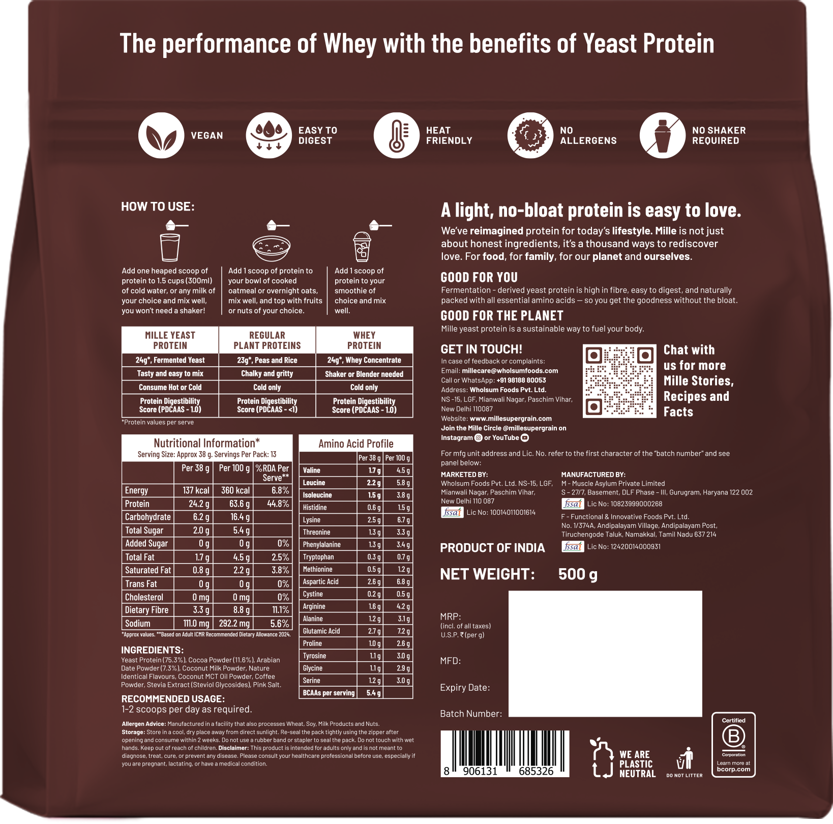Mille Protein Dark Chocolate