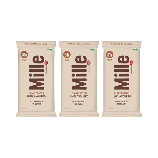 Mille Plant Protein - Unflavoured - Single Serve Pack of 3 - 38g each