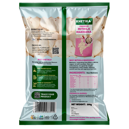 Khetika Makhana (Fox Nuts) - 100g