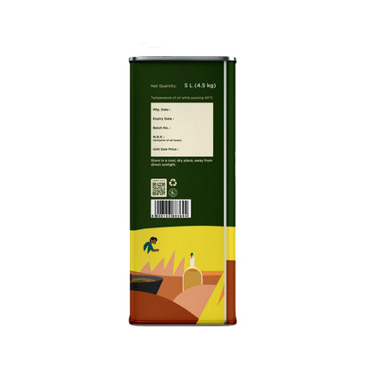 Two Brothers Cold Pressed Black Mustard Oil Tin Can | 5L