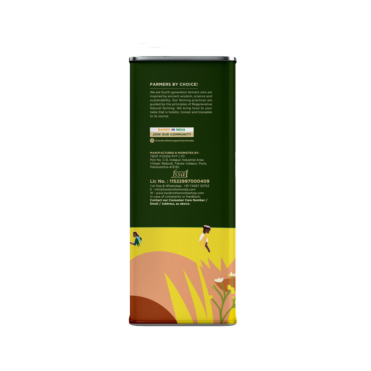 Two Brothers Cold Pressed Black Mustard Oil Tin Can | 5L