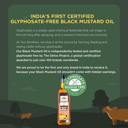 Two Brothers Cold Pressed Black Mustard Oil Tin Can | 5L