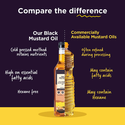 Two Brothers Cold Pressed Black Mustard Oil Tin Can | 5L