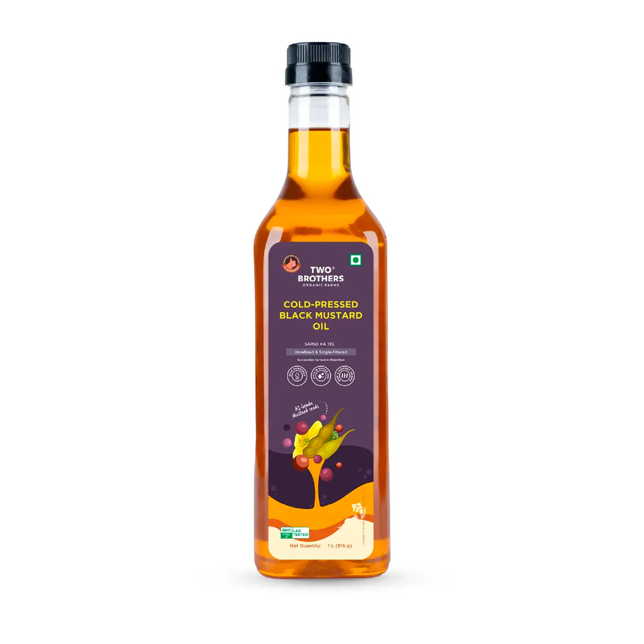 Two Brothers Cold Pressed Black Mustard Oil - 1L