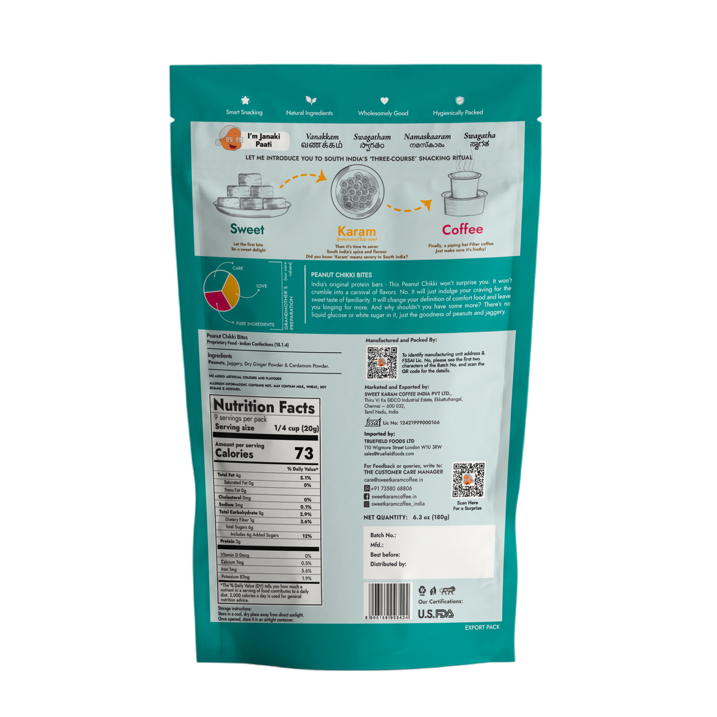 SKC Peanut Chikki Bites - 180g