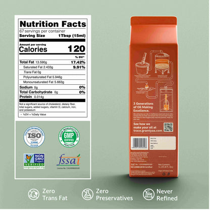 Gramiyaa Wood Cold Pressed Sesame Oil - 1L