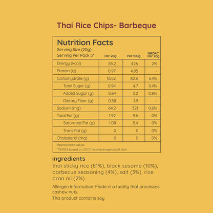Natch Thai Rice Chips Barbecue - 100g