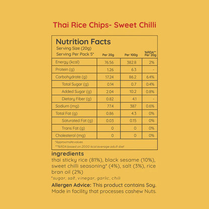 Natch Thai Rice Chips - Sweet Chilli - 100g