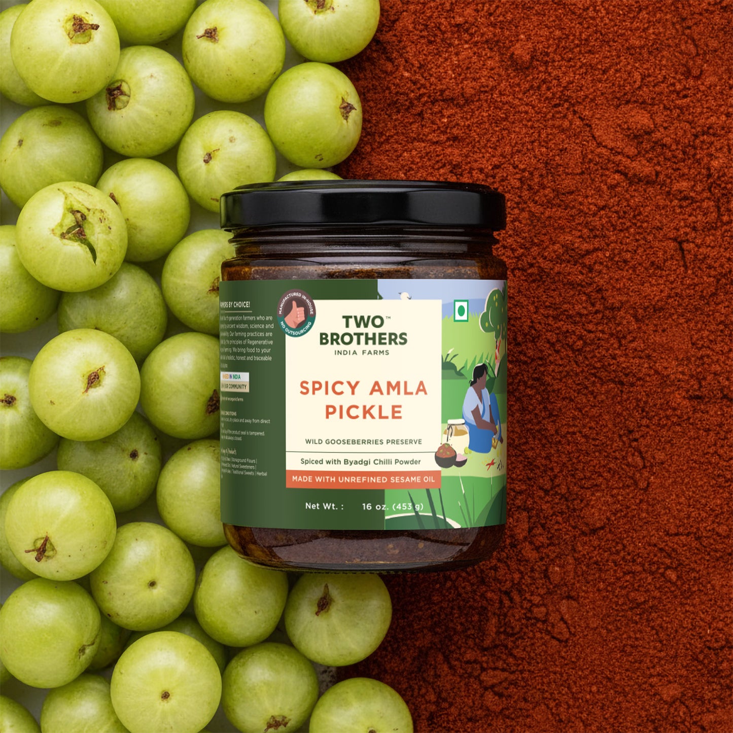 Two Brothers Spicy Amla Pickle - 453g