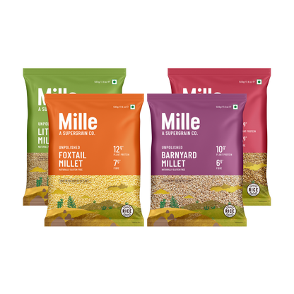 Mille Unpolished Little, Kodo, Foxtail, Barnyard - Variety pack
