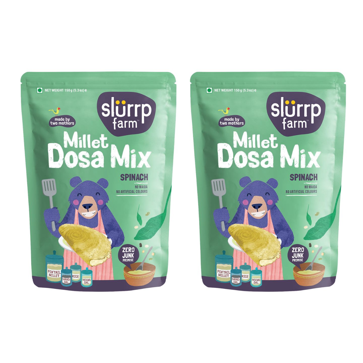 Slurrp Farm Spinach Multigrain Millet Dosa Mix - 150g