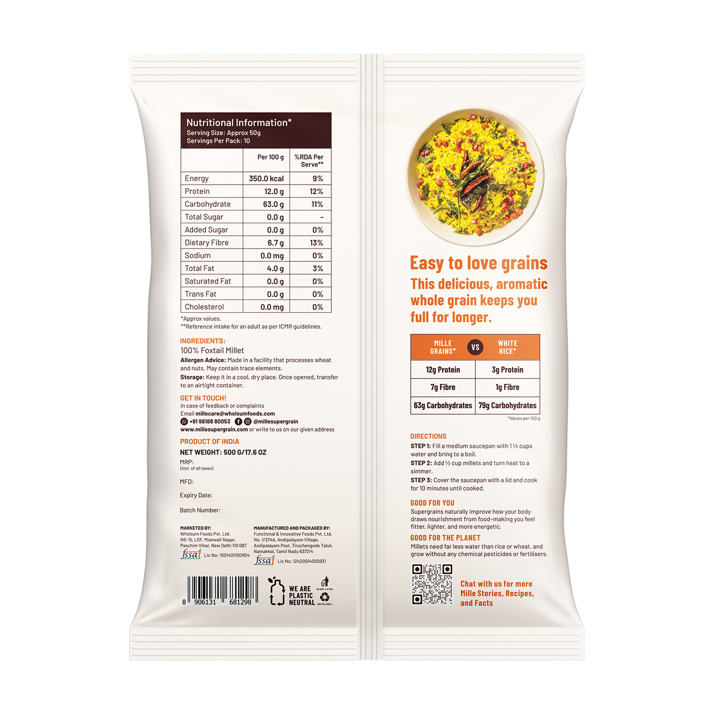 Mille Unpolished Foxtail Millet